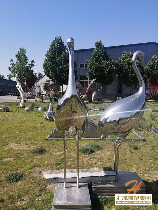不銹鋼仙鶴雕塑